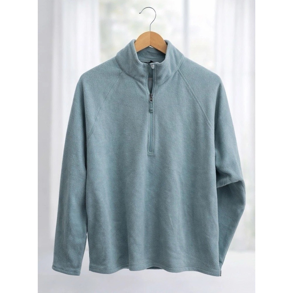Eddie Bauer 1/4 Zip Pullover Fleece Women 2XL XXL Mock Neck Cabincore Blue